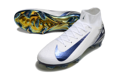 Men's Nike Air Zoom Mercurial Superfly 10 Elite FG Football Boots - White/Blue/Gold