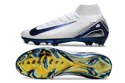 Men's Nike Air Zoom Mercurial Superfly 10 Elite FG Football Boots - White/Blue/Gold