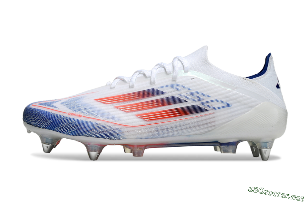 Men's Adidas F50 Elite SG Football Boots - White/Blue/Red 0