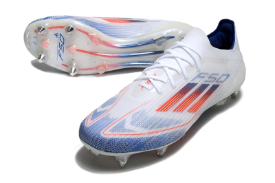 Men's Adidas F50 Elite SG Football Boots - White/Blue/Red