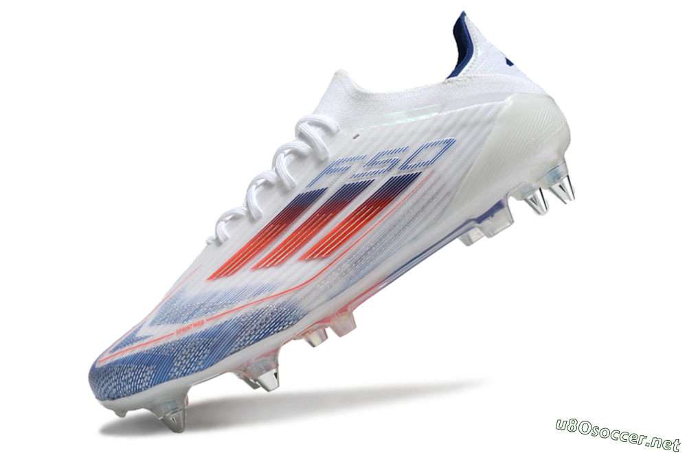 Men's Adidas F50 Elite SG Football Boots - White/Blue/Red 5