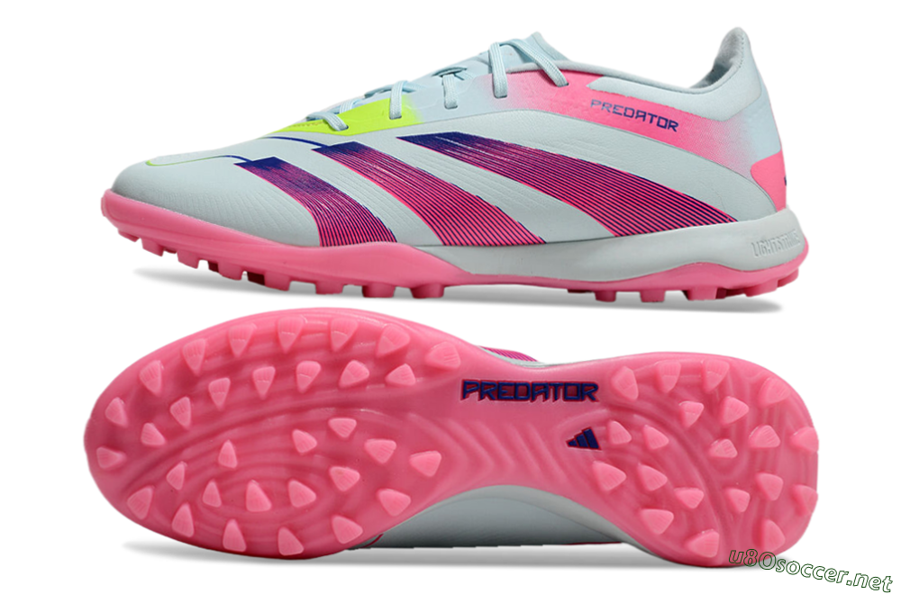 Men's Adidas Predator 24 Elite TF Football Shoes - Jade/Pink/Yellow 1