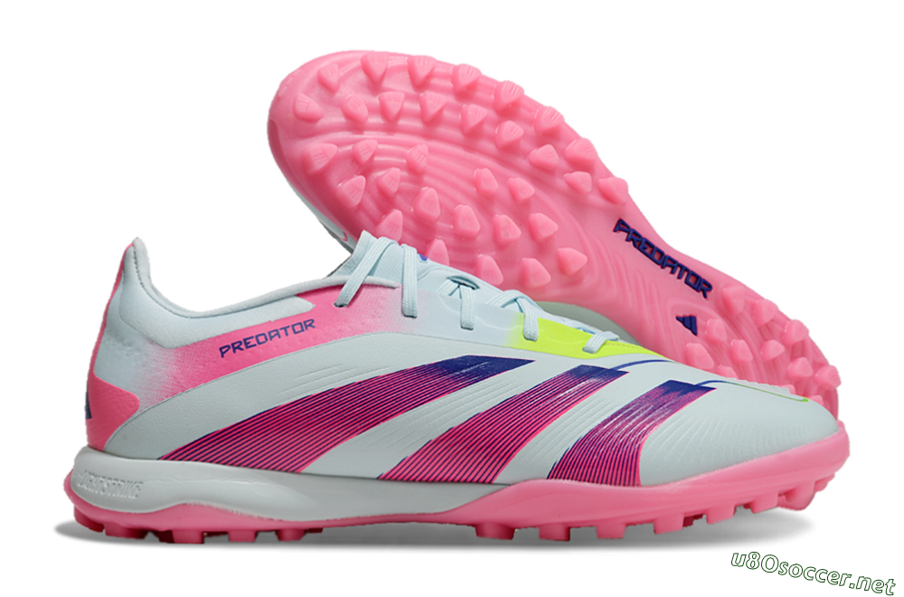Men's Adidas Predator 24 Elite TF Football Shoes - Jade/Pink/Yellow 2