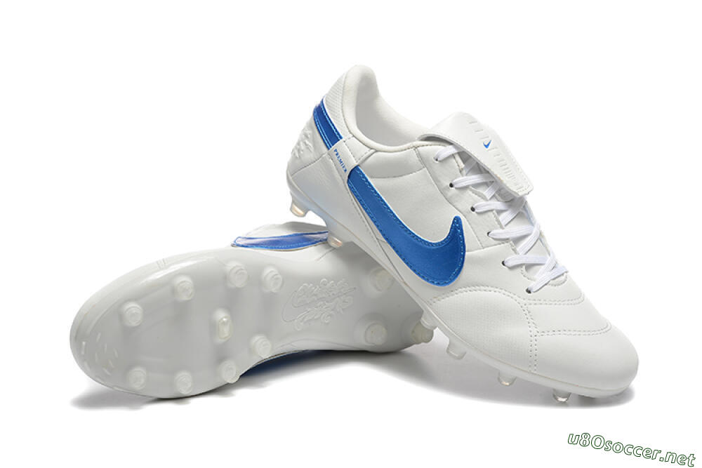 Men's Nike The Premier 3 FG Football Boots - Beige/Blue/White 4