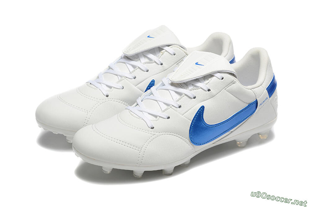 Men's Nike The Premier 3 FG Football Boots - Beige/Blue/White 5