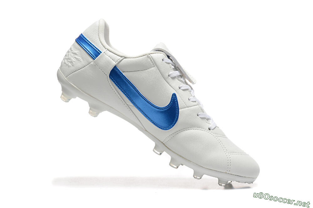 Men's Nike The Premier 3 FG Football Boots - Beige/Blue/White 7