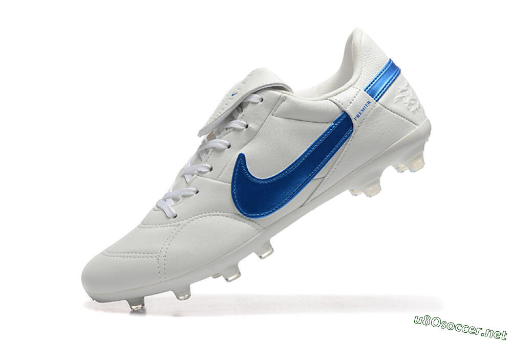 Men's Nike The Premier 3 FG Football Boots - Beige/Blue/White 8