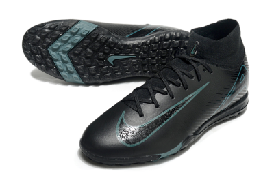 Men's Nike Air Zoom Mercurial Superfly 10 Elite TF Football Shoes - Black/Green/Silver