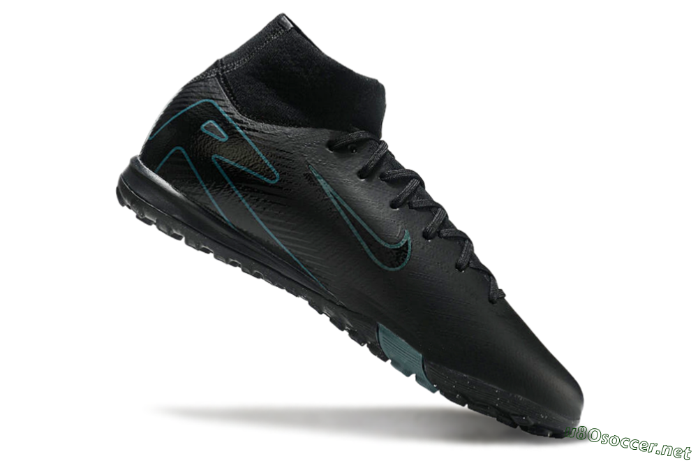 Men's Nike Air Zoom Mercurial Superfly 10 Elite TF Football Shoes - Black/Green/Silver 4