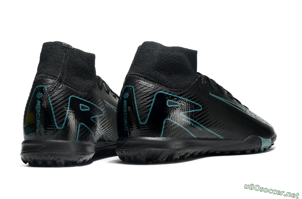 Men's Nike Air Zoom Mercurial Superfly 10 Elite TF Football Shoes - Black/Green/Silver 6