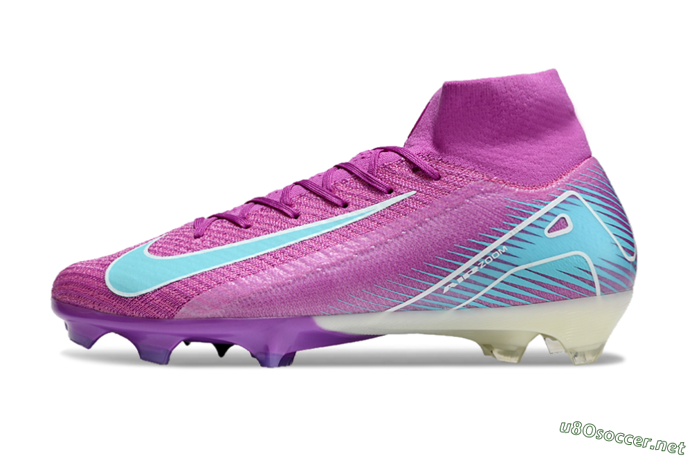 Men's Nike Air Zoom Mercurial Superfly 10 Elite FG Football Boots - Purple/Green 0