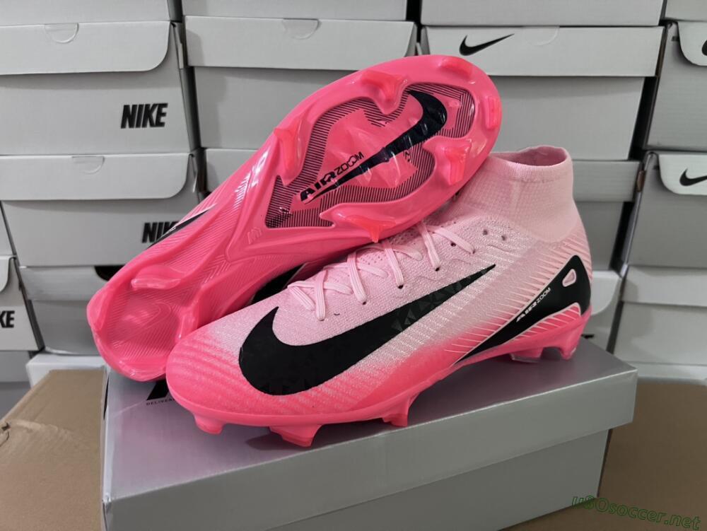 Unisex Nike Air Zoom Mercurial Superfly 10 Elite FG Football Boots - Pink/Red/Black