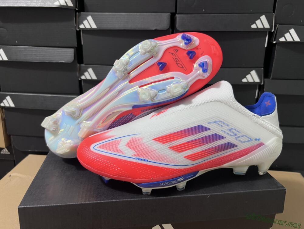 Unisex Adidas F50+ Lightstrike Pro Laceless FG Football Boots - Red/White/Blue