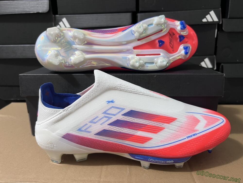 Unisex Adidas F50+ Lightstrike Pro Laceless FG Football Boots - Red/White/Blue