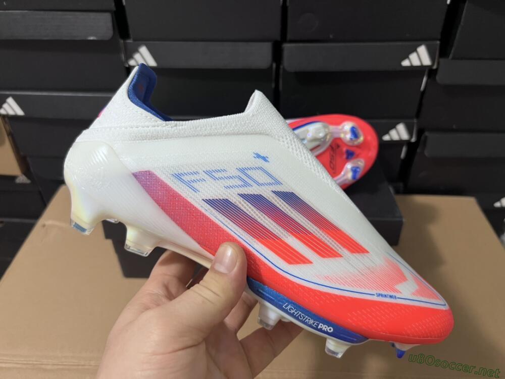 Unisex Adidas F50+ Lightstrike Pro Laceless FG Football Boots - Red/White/Blue