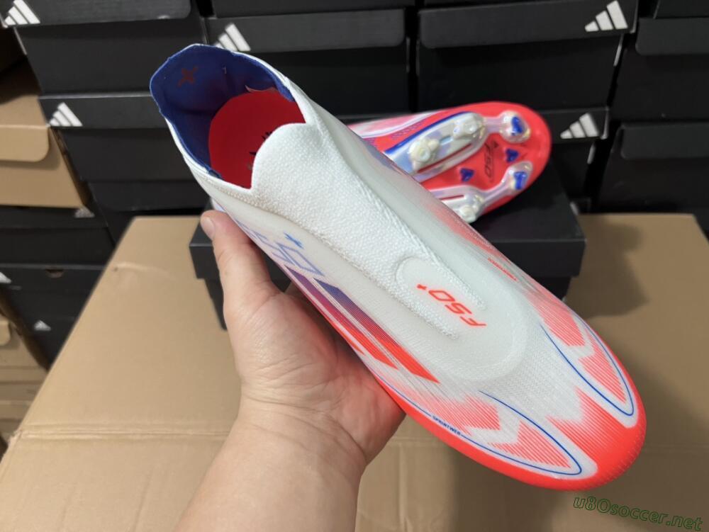 Unisex Adidas F50+ Lightstrike Pro Laceless FG Football Boots - Red/White/Blue