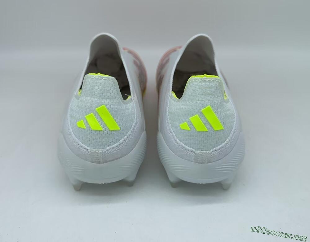 Men's Adidas F50+ Lightstrike Pro Laceless FG Football Boots - White/Red/Yellow/Black