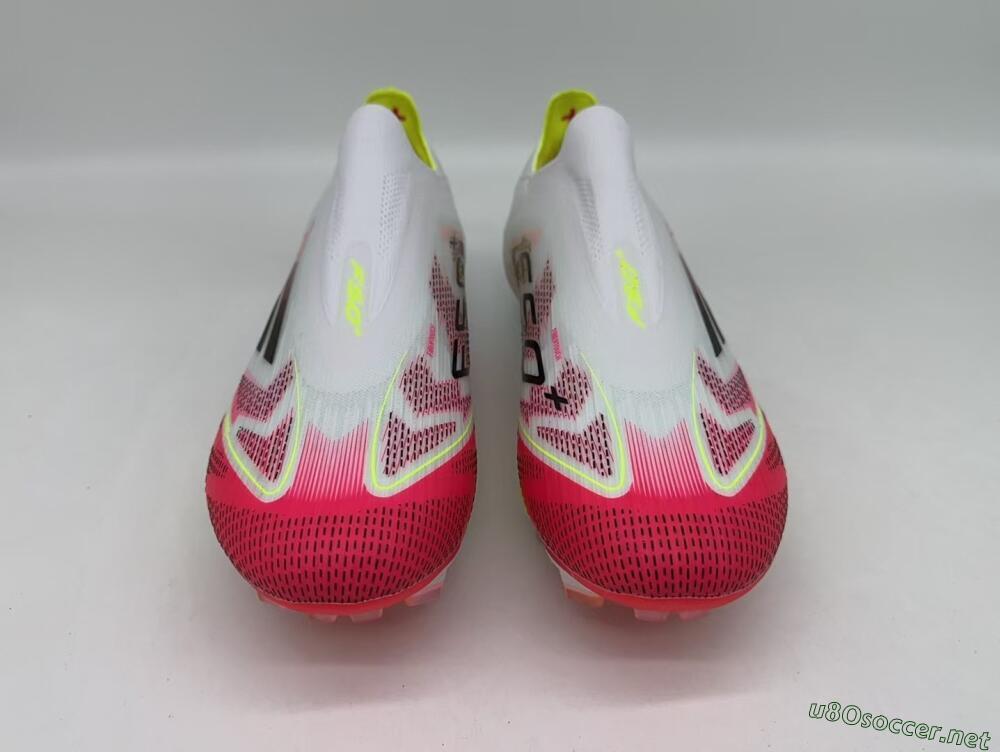 Men's Adidas F50+ Lightstrike Pro Laceless FG Football Boots - White/Red/Yellow/Black