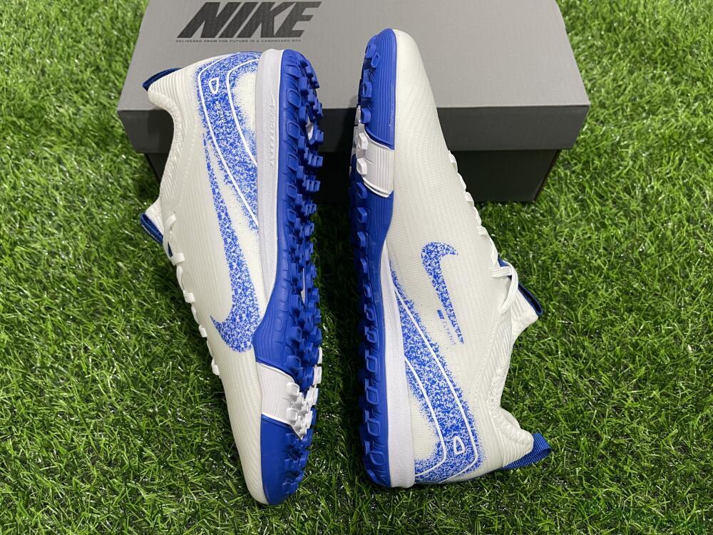 Unisex Nike Air Zoom Mercurial Vapor 16 Pro TF Football Shoes - White/Blue