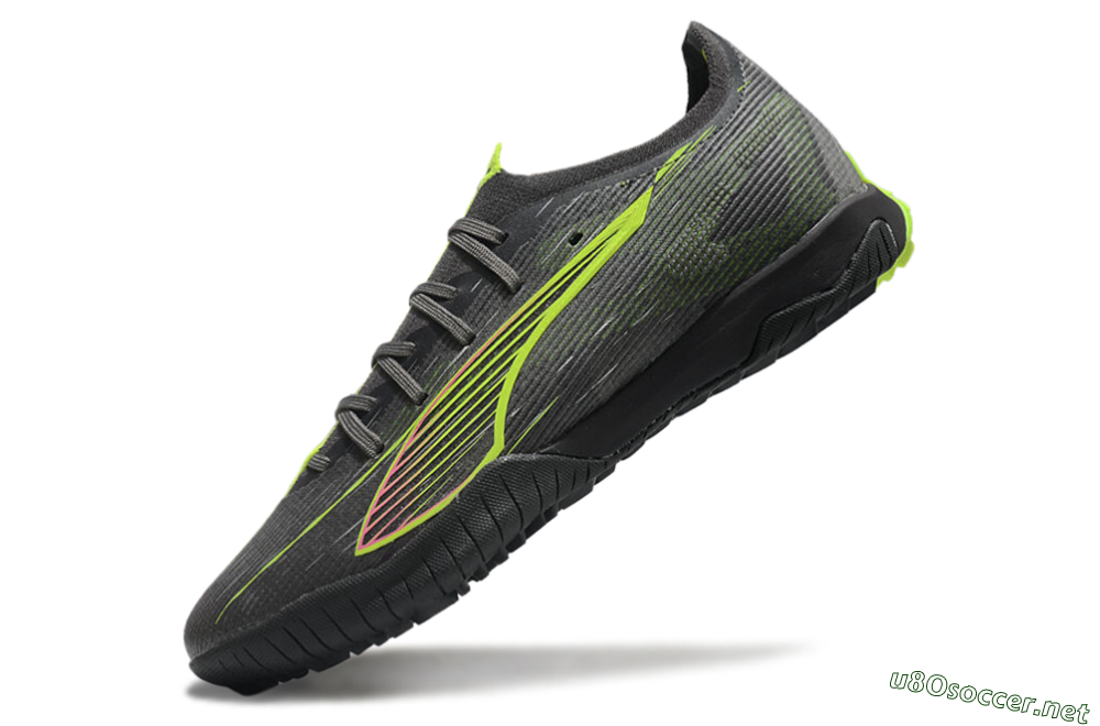 Men's Puma Ultra Ultimate TF Football Shoes - Oliver Green/Yellow 4