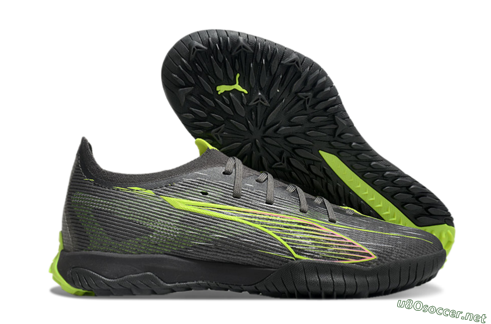 Men's Puma Ultra Ultimate TF Football Shoes - Oliver Green/Yellow 2