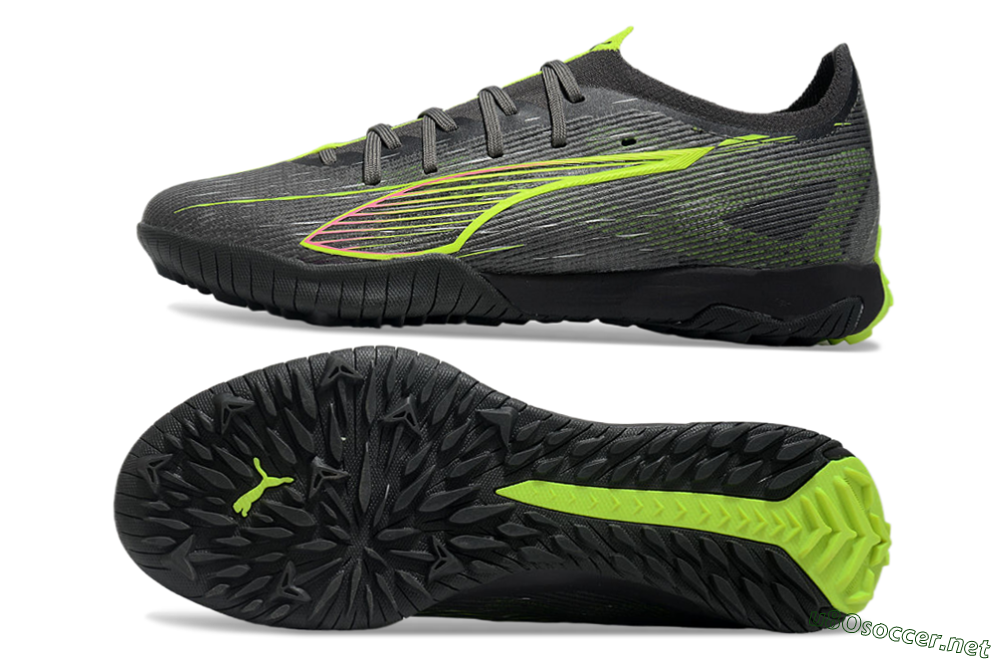 Men's Puma Ultra Ultimate TF Football Shoes - Oliver Green/Yellow 1