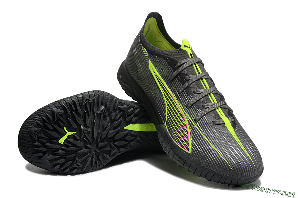 Men's Puma Ultra Ultimate TF Football Shoes - Oliver Green/Yellow 3
