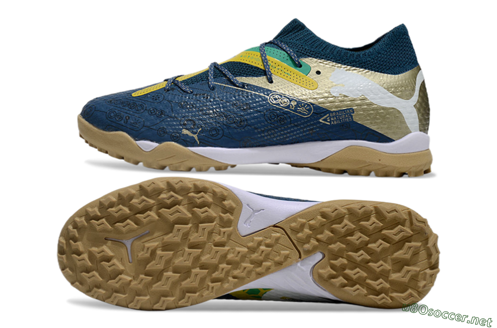 Men's Puma x Neymar Future 7 Ultimate bna TF Football Shoes - Blue/Yellow/Green 1