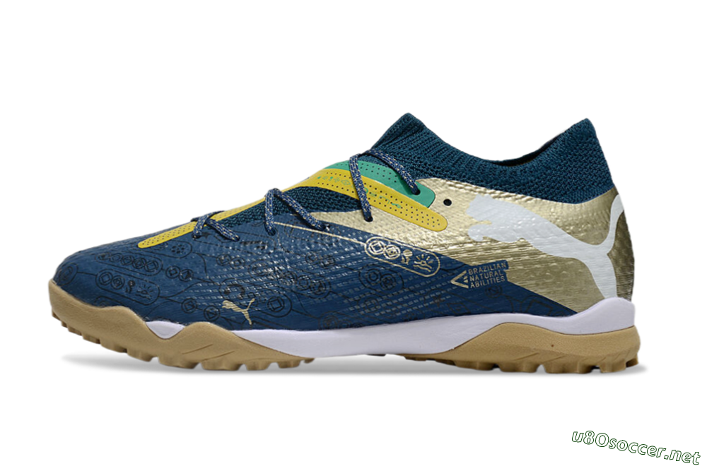 Men's Puma x Neymar Future 7 Ultimate bna TF Football Shoes - Blue/Yellow/Green 0