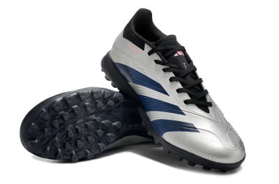 Men's Adidas Predator 24 Elite TF Football Shoes - Silver/Blue/Pink