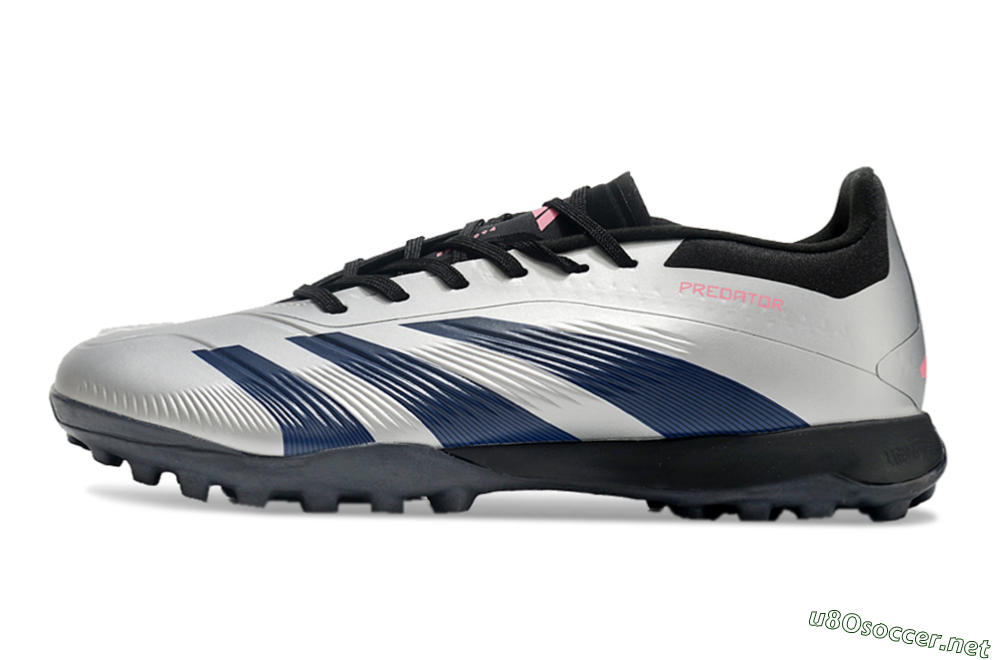 Men's Adidas Predator 24 Elite TF Football Shoes - Silver/Blue/Pink 0