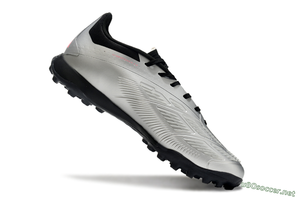 Men's Adidas Predator 24 Elite TF Football Shoes - Silver/Blue/Pink 4