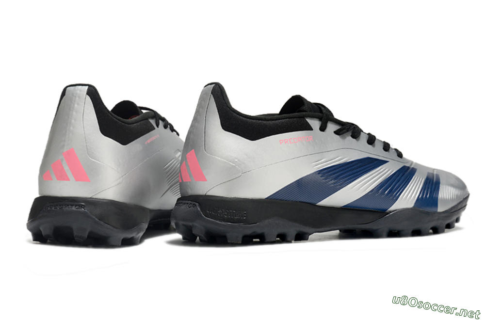 Men's Adidas Predator 24 Elite TF Football Shoes - Silver/Blue/Pink 6
