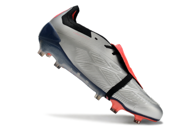 Men's Adidas Predator Elite Foldover Tongue FG Football Boots - Silver/Blue/Red