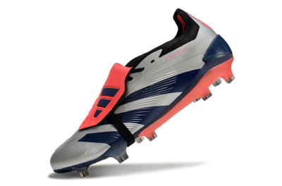 Men's Adidas Predator Elite Foldover Tongue FG Football Boots - Silver/Blue/Red