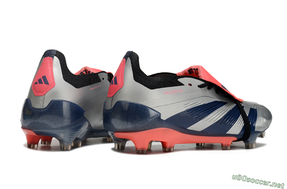 Men's Adidas Predator Elite Foldover Tongue FG Football Boots - Silver/Blue/Red 6