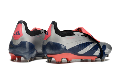 Men's Adidas Predator Elite Foldover Tongue FG Football Boots - Silver/Blue/Red
