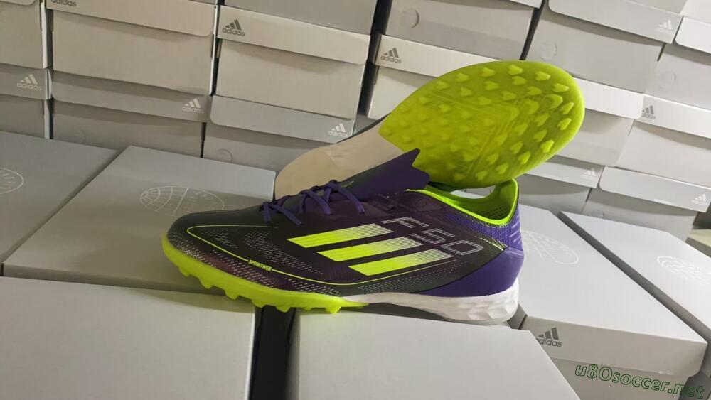 Unisex Adidas F50 Elite TF Football Shoes - Purple/Yellow/White