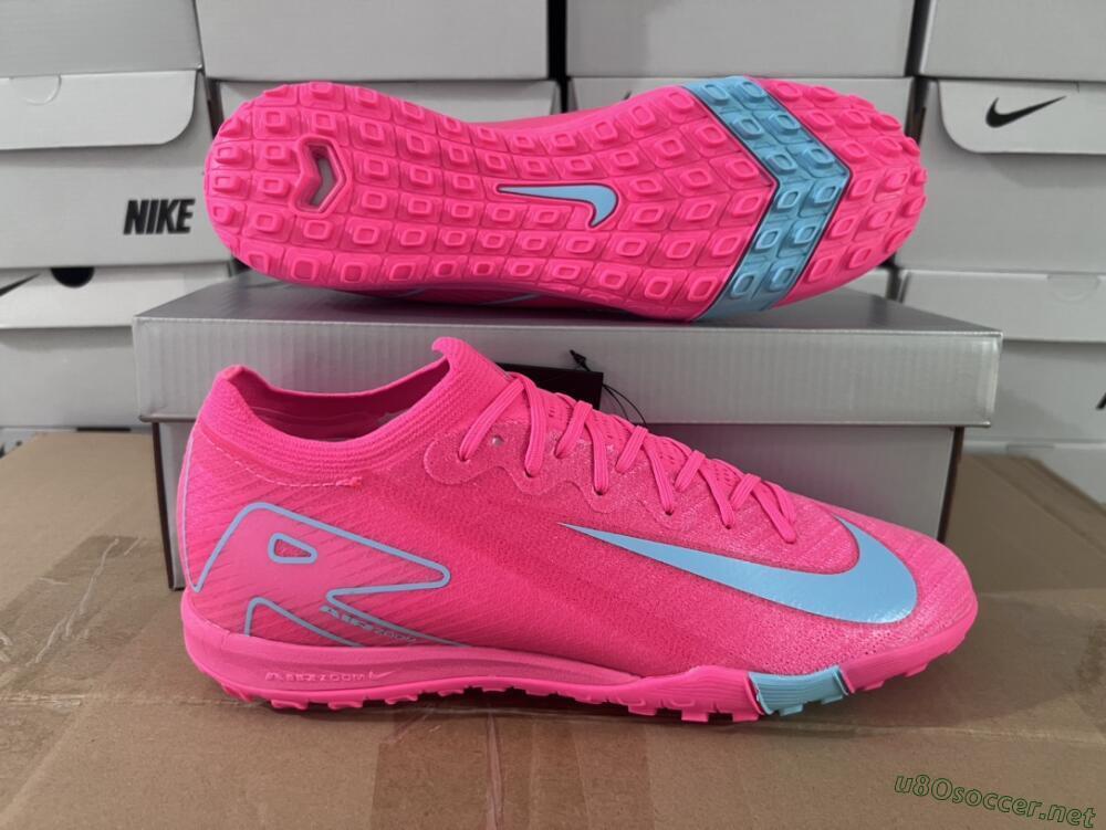 Men's Nike Air Zoom Mercurial Vapor 16 Elite TF Football Shoes - Pink/Red/Jade
