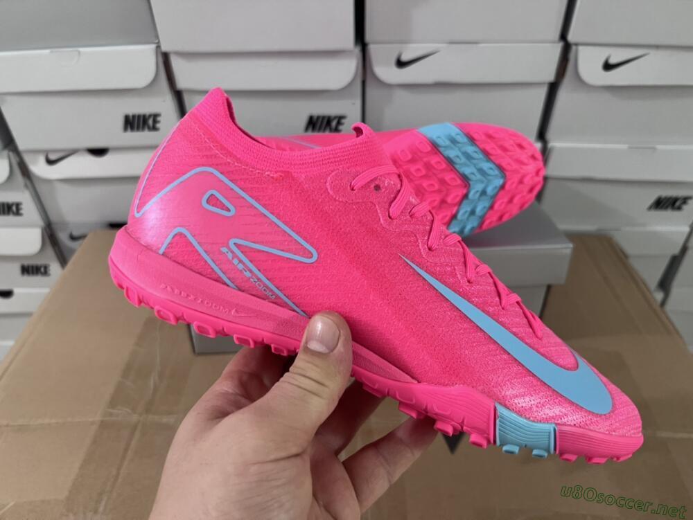 Men's Nike Air Zoom Mercurial Vapor 16 Elite TF Football Shoes - Pink/Red/Jade
