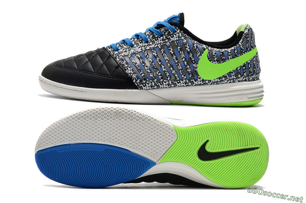 Men's Nike Lunar Gato 2 IC Football Shoes - Black/Blue/Yellow 1