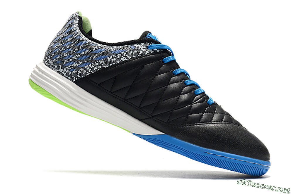 Men's Nike Lunar Gato 2 IC Football Shoes - Black/Blue/Yellow 4