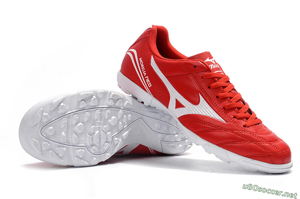 Men's Mizuno Morelia Neo TF Football Shoes - Red/White 4