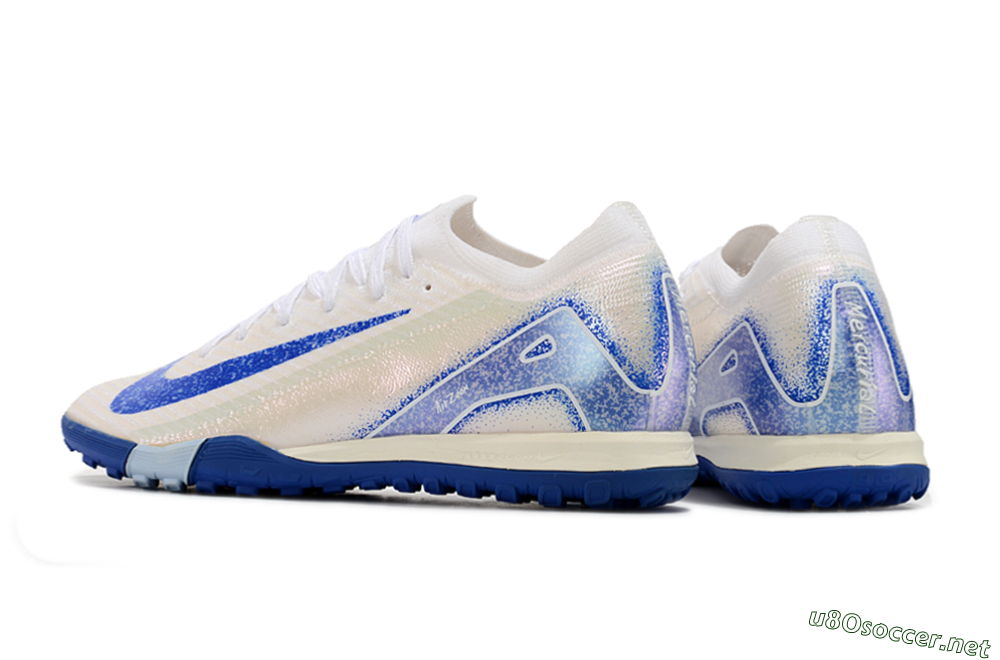 Unisex Nike Air Zoom Mercurial Vapor 16 Elite TF Football Shoes - White/Blue 4