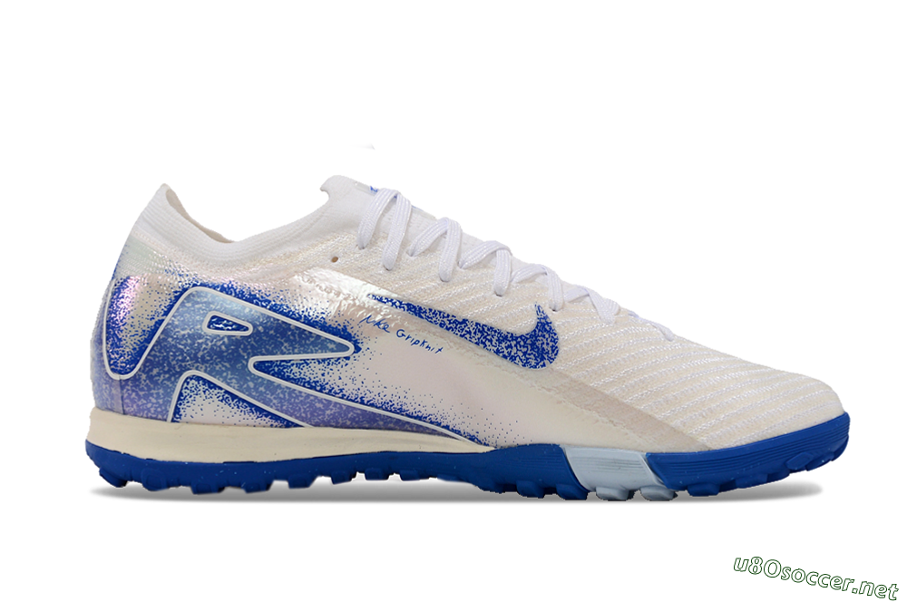 Unisex Nike Air Zoom Mercurial Vapor 16 Elite TF Football Shoes - White/Blue 5