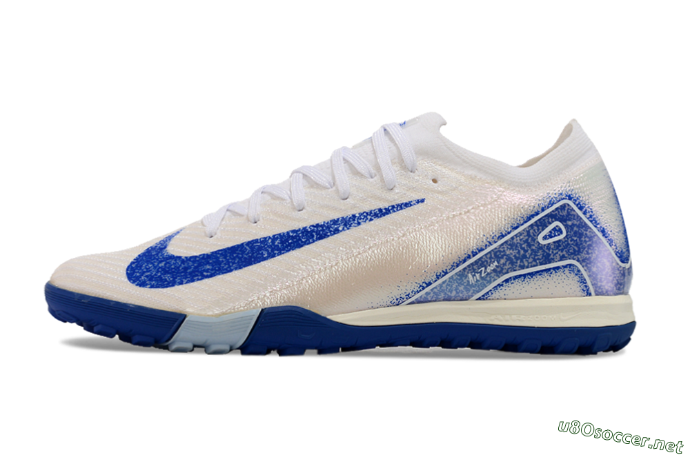 Unisex Nike Air Zoom Mercurial Vapor 16 Elite TF Football Shoes - White/Blue 0