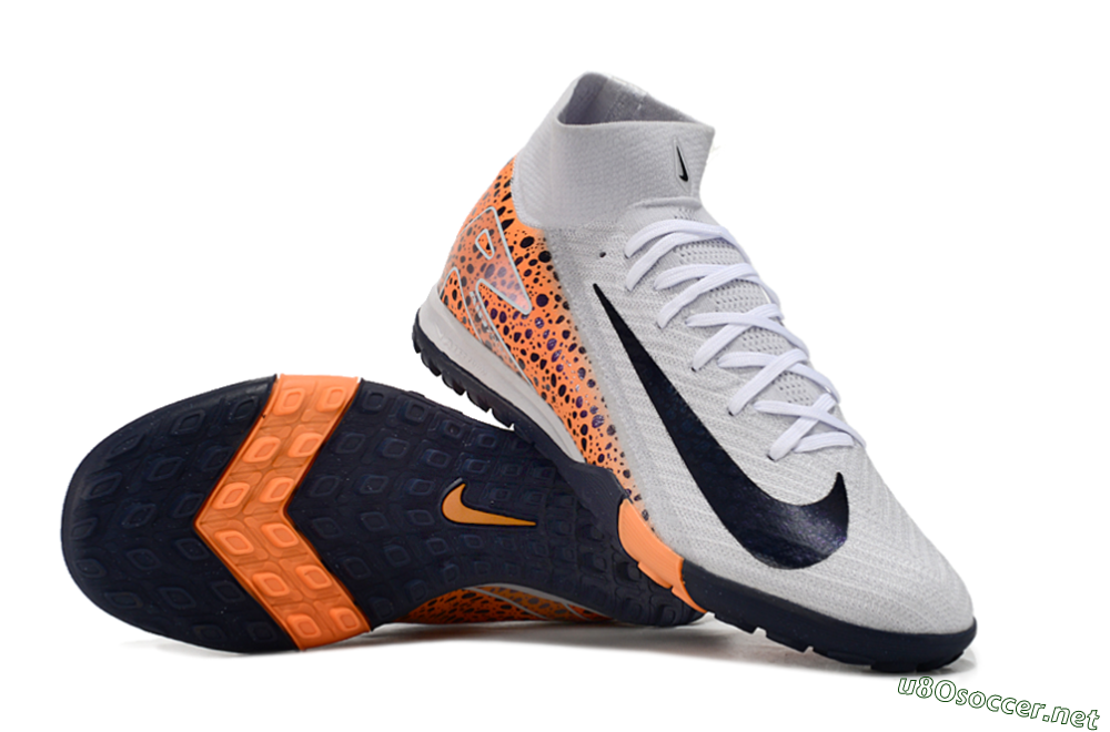 Unisex Nike Mercurial Superfly 10 Elite TF Football Boots - White/Black/Orange 1