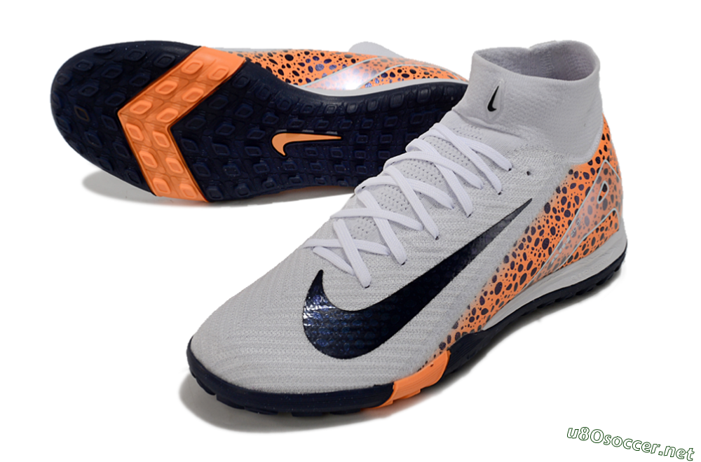 Unisex Nike Mercurial Superfly 10 Elite TF Football Boots - White/Black/Orange 3