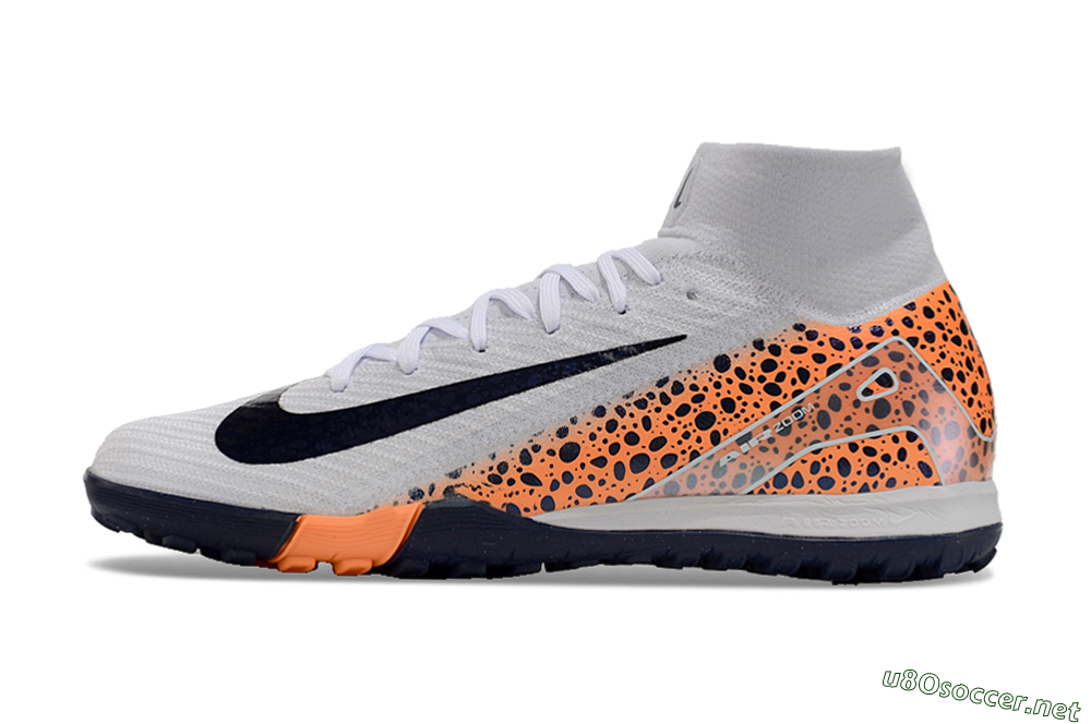 Unisex Nike Mercurial Superfly 10 Elite TF Football Boots - White/Black/Orange 0