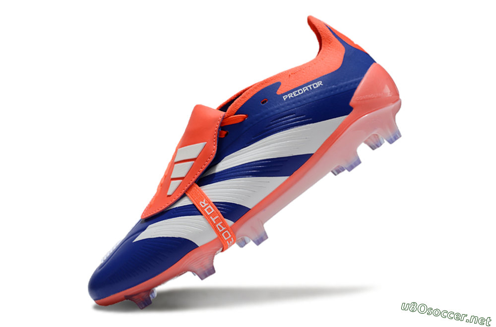 Unisex Adidas Predator Elite Foldover Tongue FG Football Boots - Blue/White/Orange 6